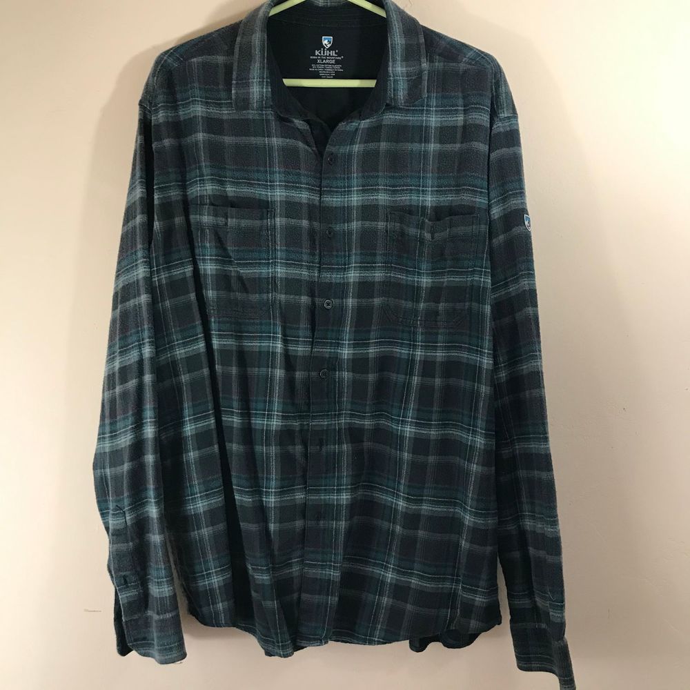 Kuhl Men's Plaid Shirt Cotton Tencel XL